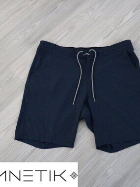 ANETIK Analog Tech Short Men's Navy Summer Performance Swim Trunks Size 38